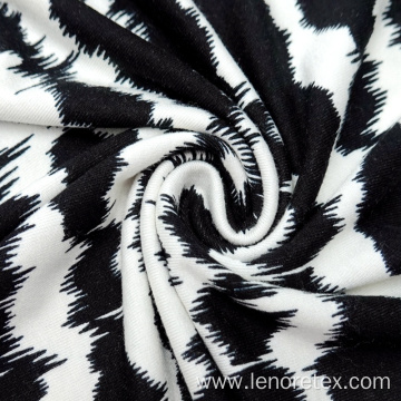 Stretch Rayon Vortex Knit Single Jersey Printed Fabric